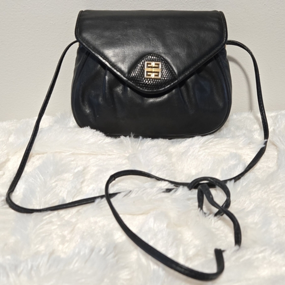 Givenchy Vintage Leather Crossbody Bag with Gold Accent